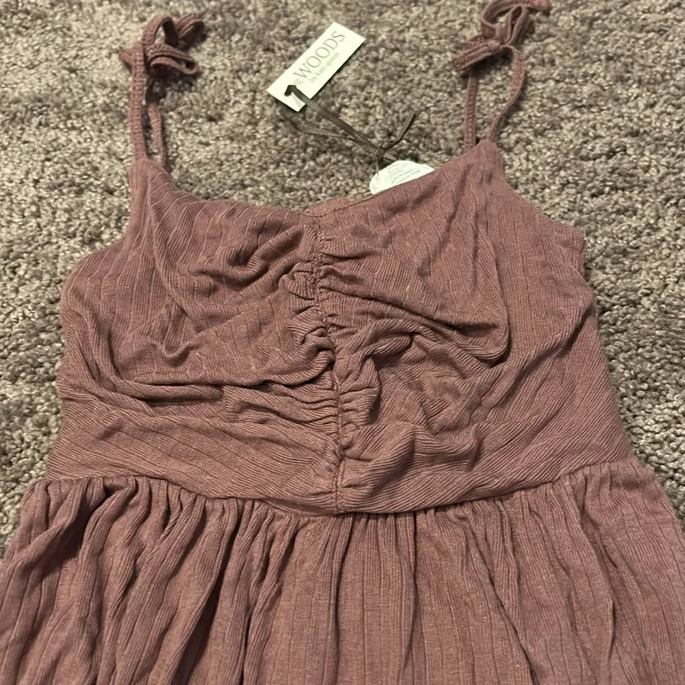 Kate Quinn the woods beechwood modal bamboo spaghetti tie ruched purple romper
